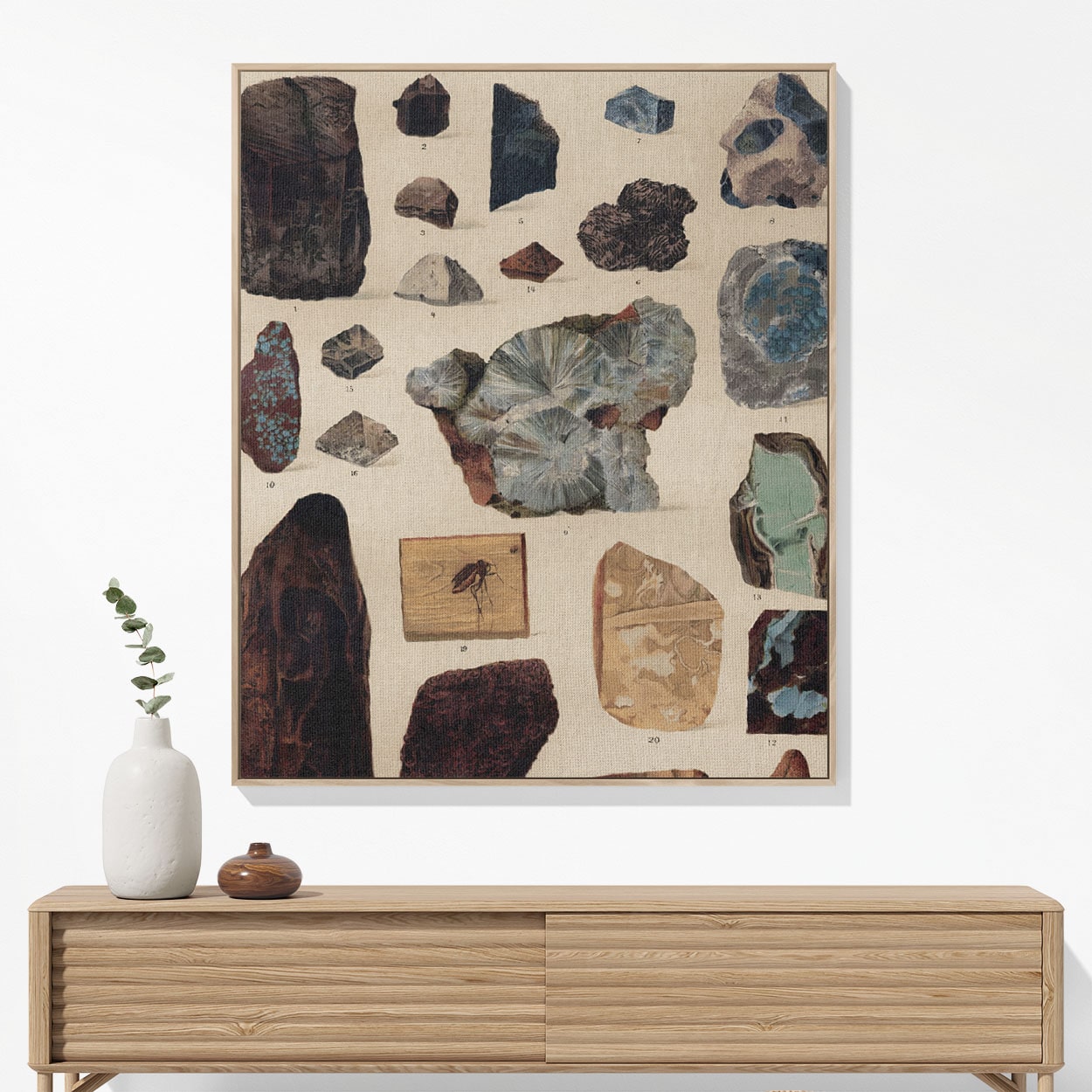 Unique Gemstone Woven Blanket Hanging on a Wall as Framed Wall Art