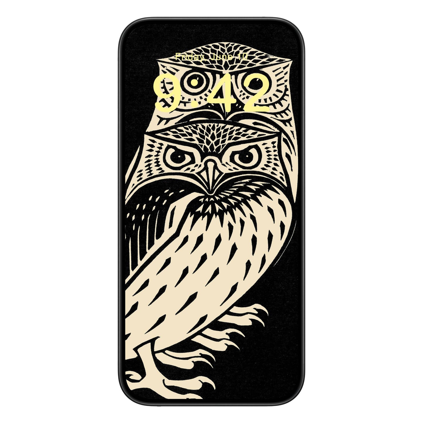 Unique Owl Phone Wallpaper Yellow Text