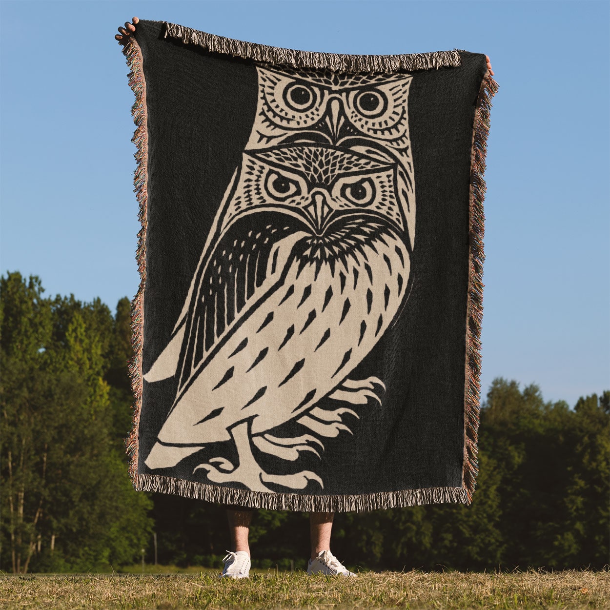 Unique Owl Held Up Outside