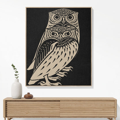 Unique Owl Woven Blanket Hanging on a Wall as Framed Wall Art