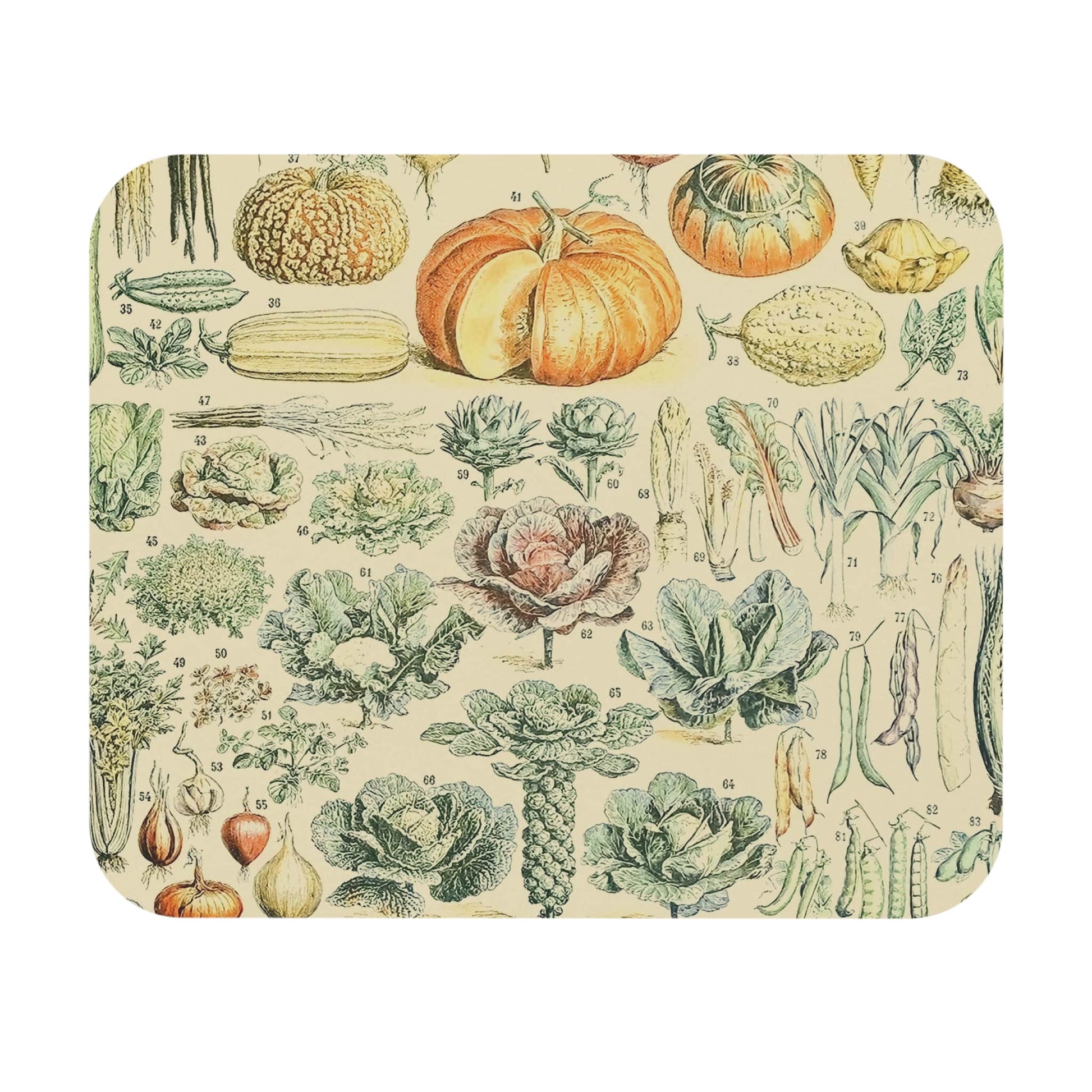Vegetables Mouse Pad with a garden variety design, ideal for desk and office decor.
