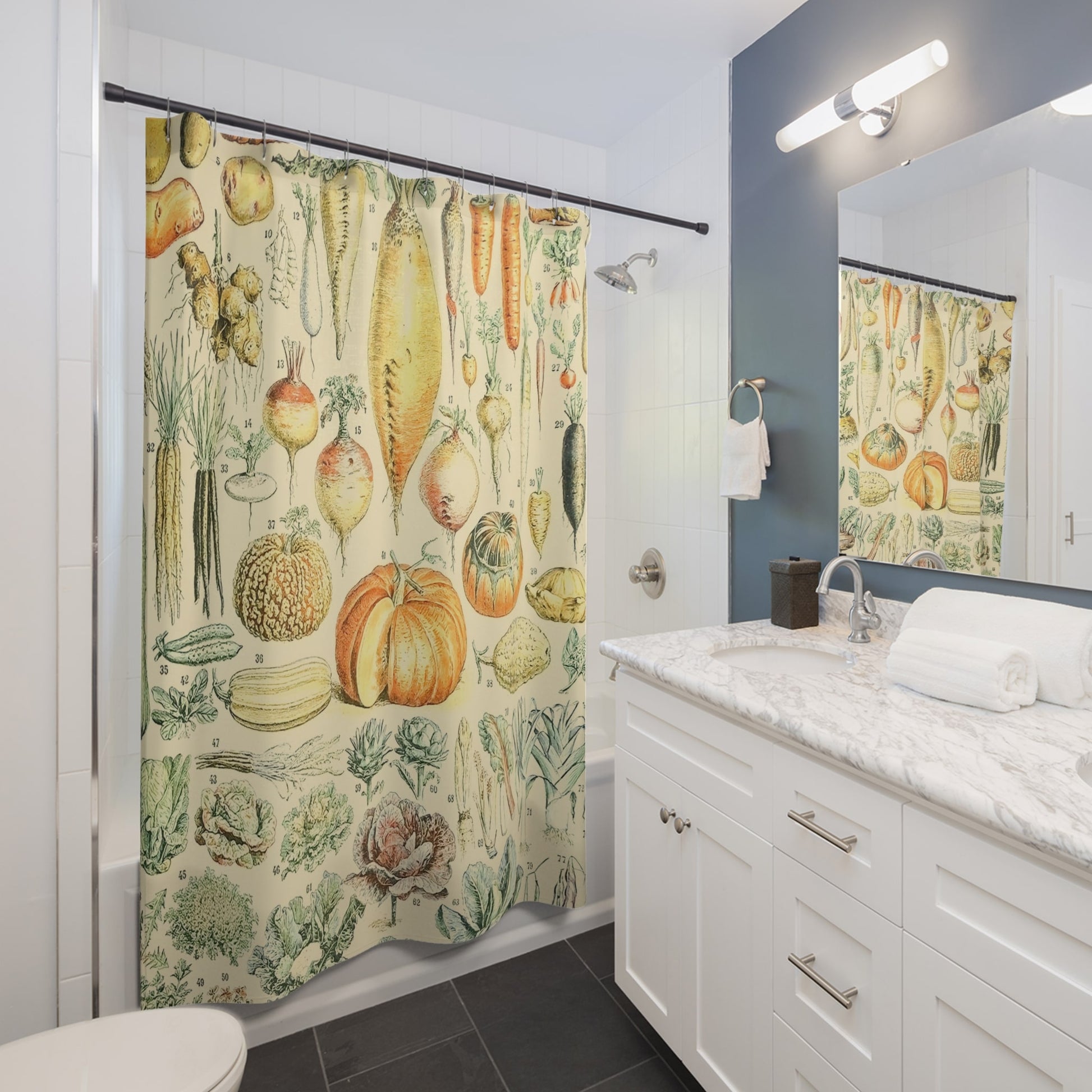 Vegetables Shower Curtain Best Bathroom Decorating Ideas for Science Decor
