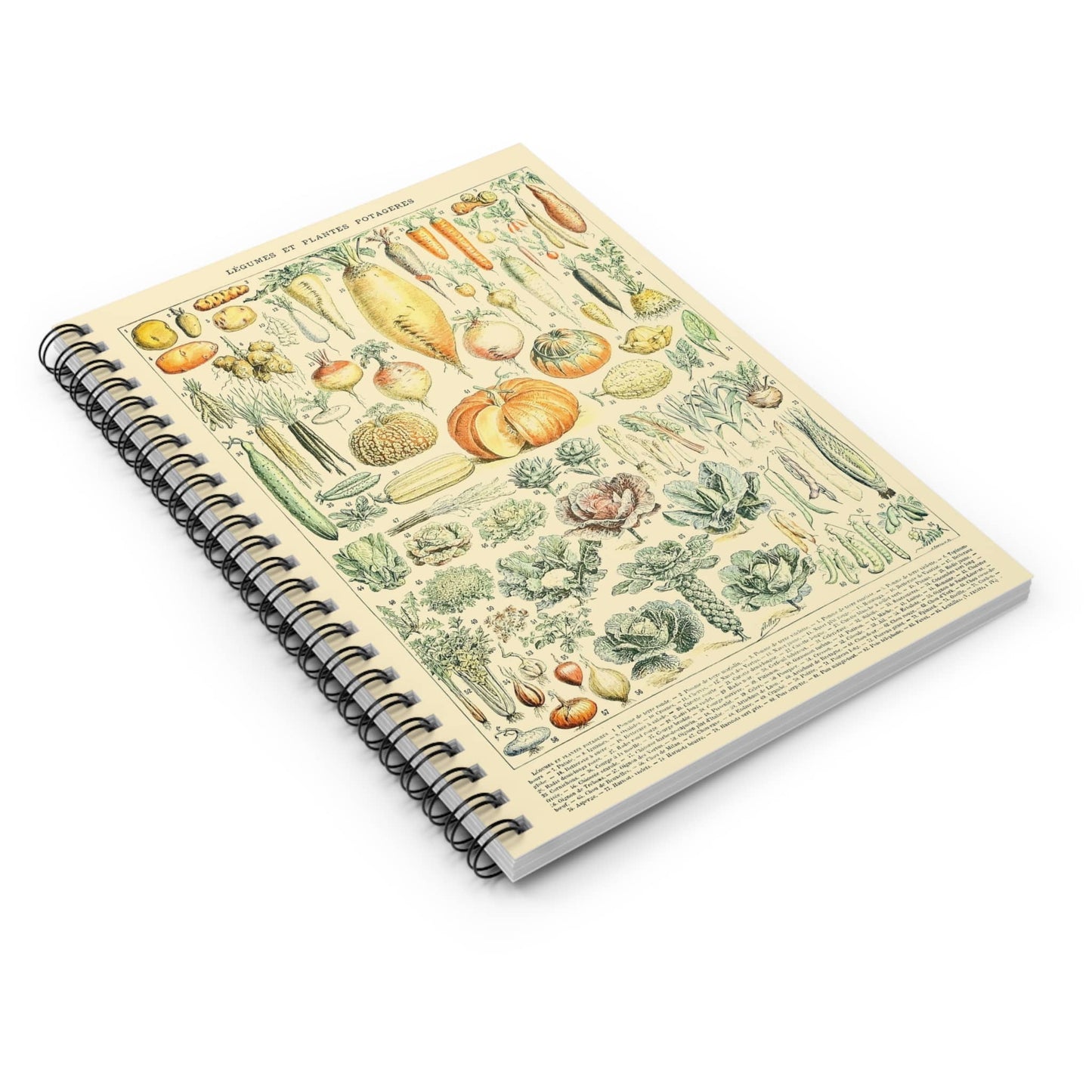 Vegetables Spiral Notebook Laying Flat on White Surface