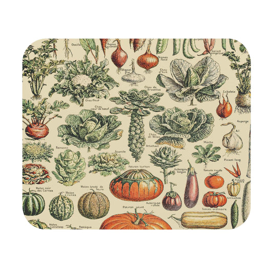 Vegetable Chart Mouse Pad featuring a botanical theme, perfect for desk and office decor.