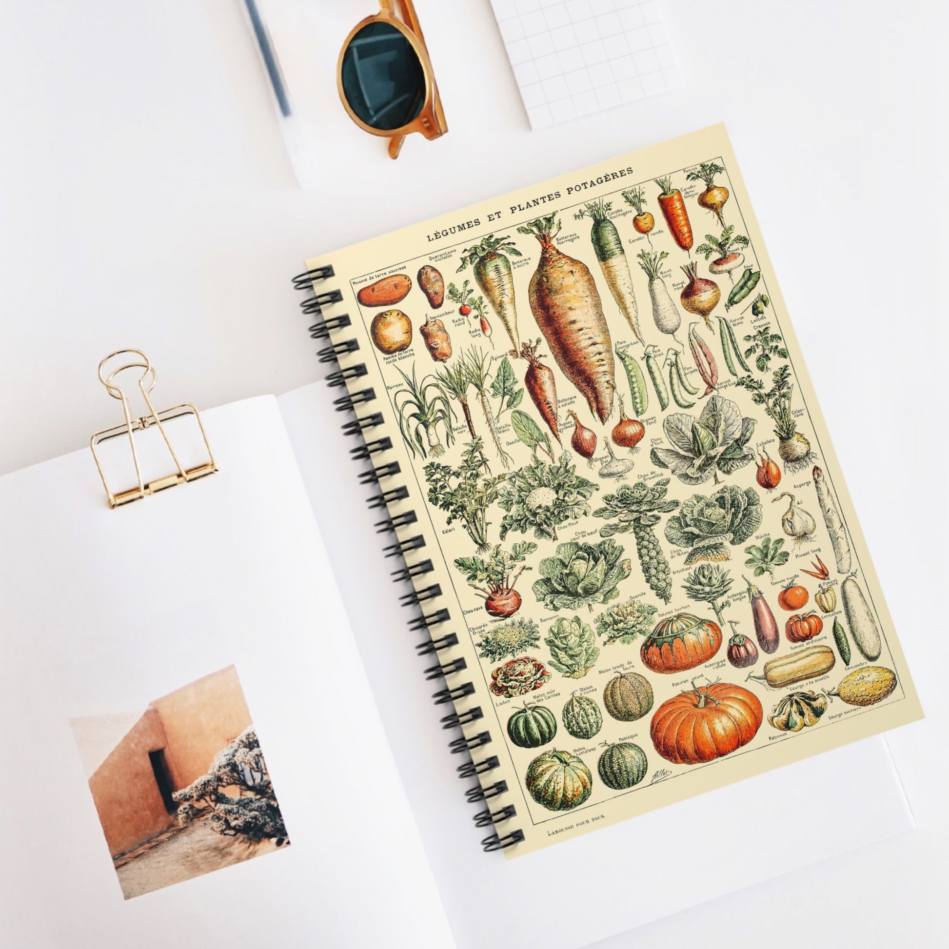 Vegetarian Spiral Notebook Displayed on Desk