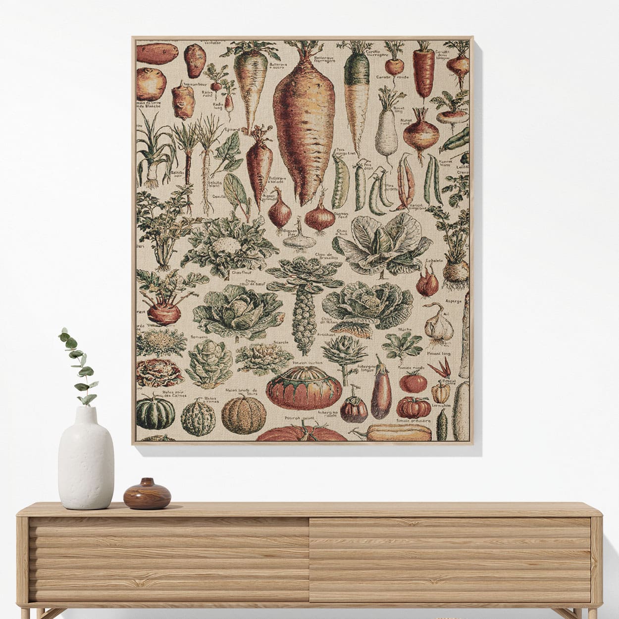 Vegetarian Woven Blanket Hanging on a Wall as Framed Wall Art