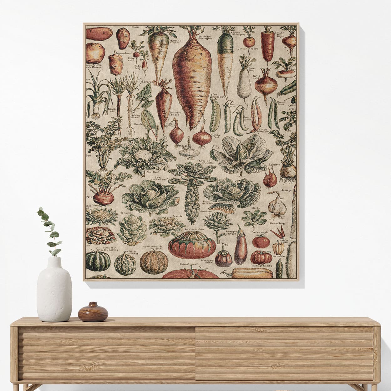 Vegetarian Woven Blanket Woven Blanket Hanging on a Wall as Framed Wall Art