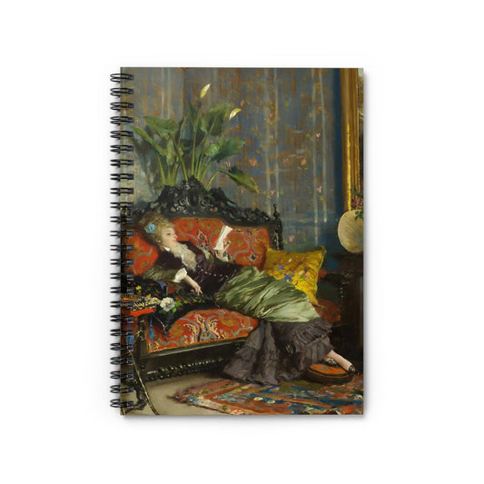Victorian Aesthetic Notebook with Relaxing Read cover, ideal for journaling and planning, showcasing a relaxing read in a Victorian setting.