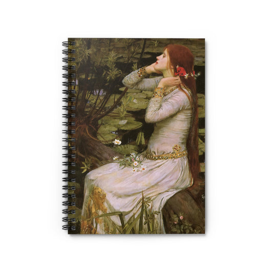 Victorian Aesthetic Notebook with Ophelia cover, great for journaling and planning, highlighting the Ophelia artwork.