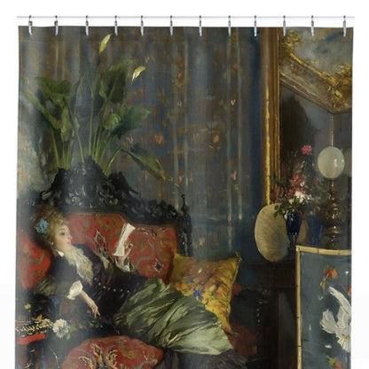 Victorian Aesthetic Shower Curtain Close Up, Victorian Shower Curtains