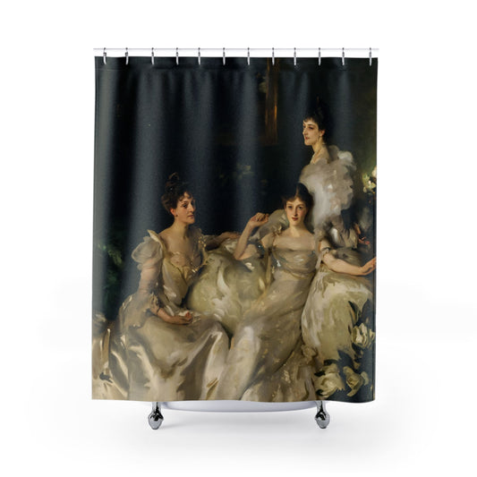 Victorian Era Aesthetic Shower Curtain with moody design, atmospheric bathroom decor featuring Victorian-era styles.