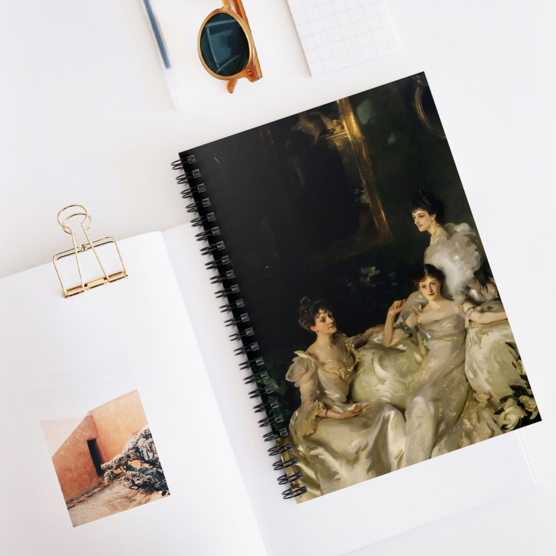 Victorian Era Aesthetic Spiral Notebook Displayed on Desk