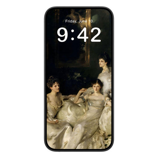 Victorian Era Aesthetic phone wallpaper background with moody design shown on a phone lock screen, instant download available.