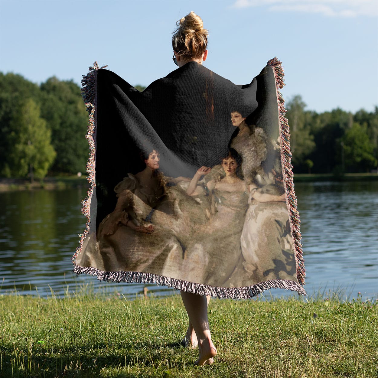 Victorian Era Aesthetic Held on a Woman's Back Outside