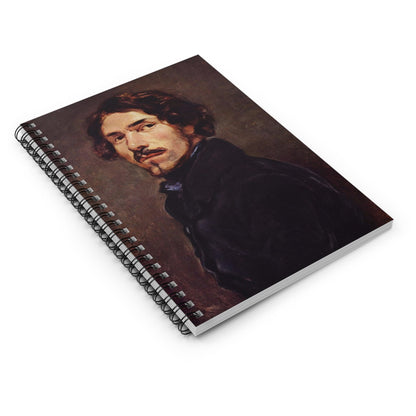 Victorian Era Man Spiral Notebook Laying Flat on White Surface