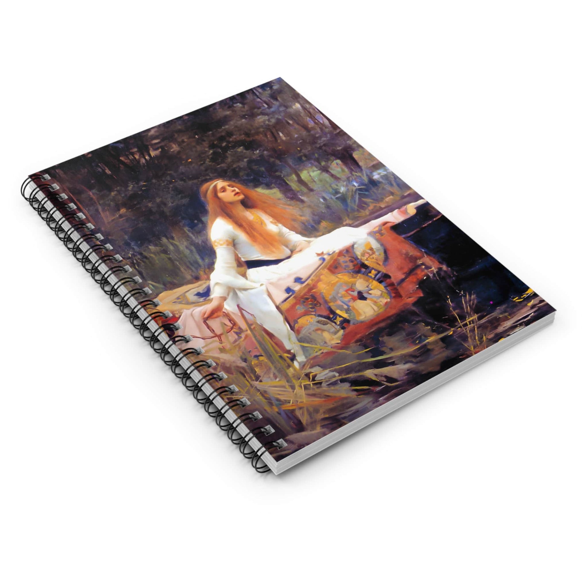 Victorian Era Moody Spiral Notebook Laying Flat on White Surface