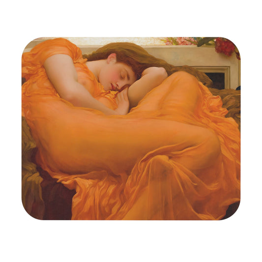 Victorian Era Mouse Pad with flaming June art, desk and office decor showcasing classic Victorian paintings.