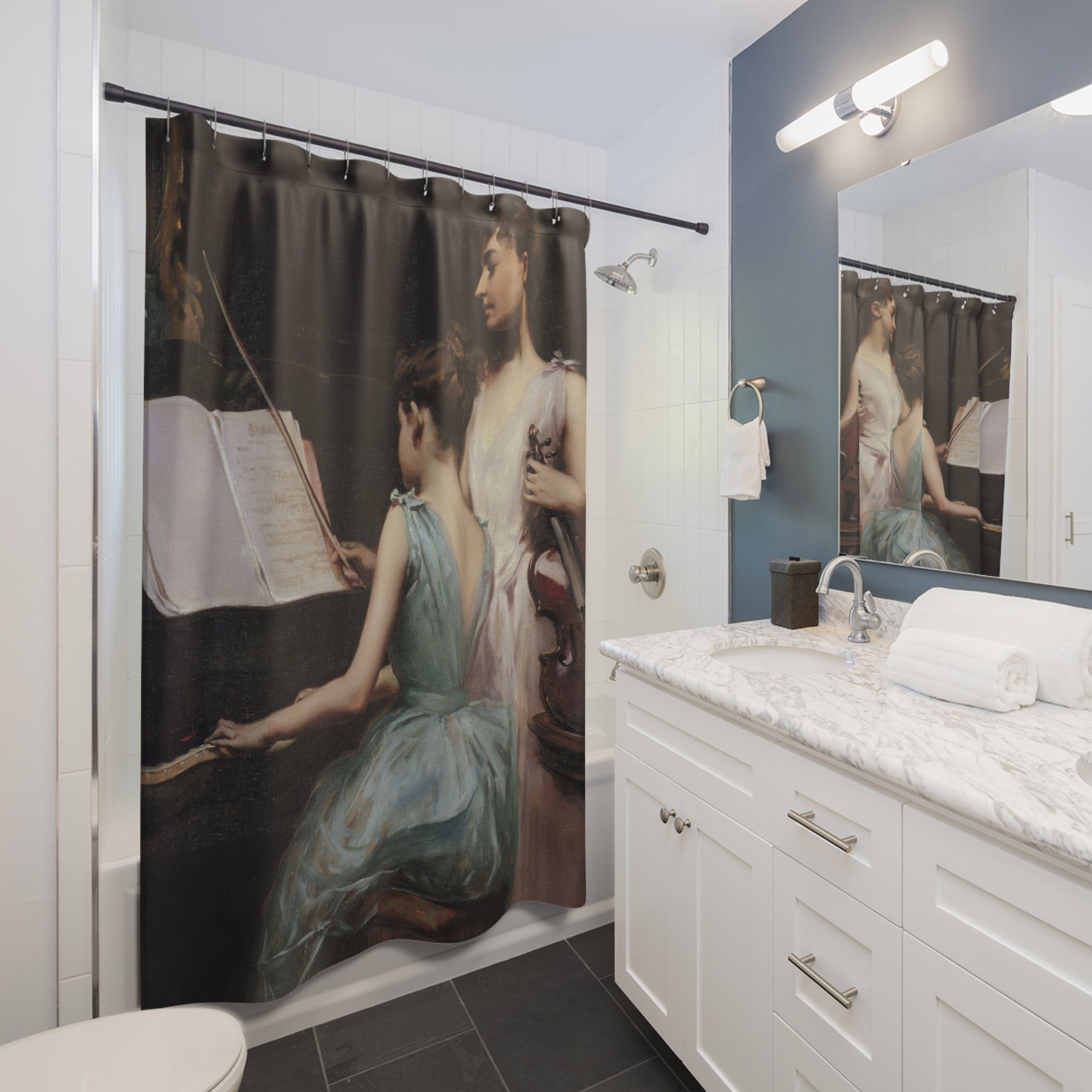 Victorian Era Music Shower Curtain Best Bathroom Decorating Ideas for Dark Academia Decor