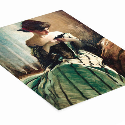 Victorian Era Portrait Art Print Laying Flat on a White Background