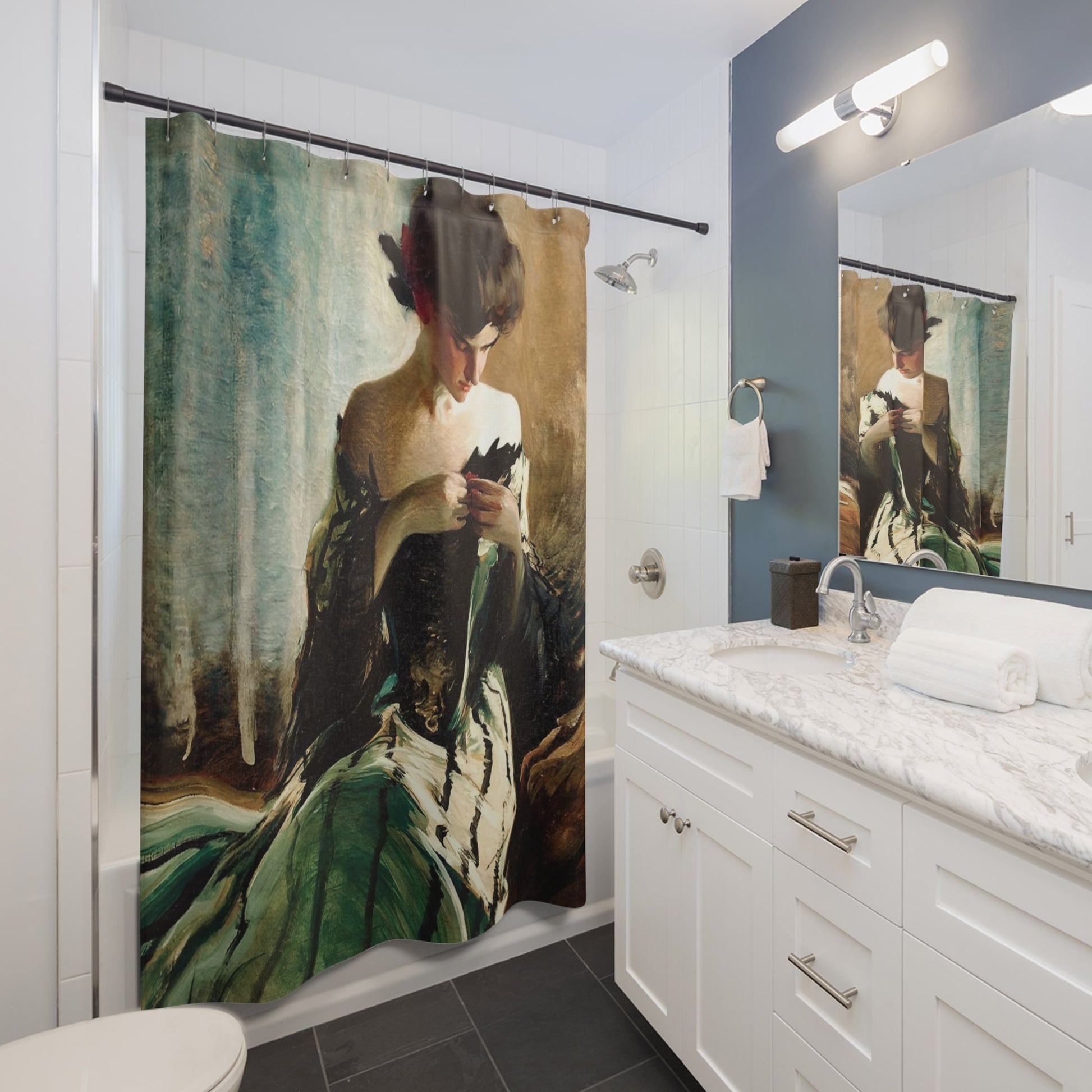 Victorian Era Portrait Shower Curtain Best Bathroom Decorating Ideas for Victorian Decor