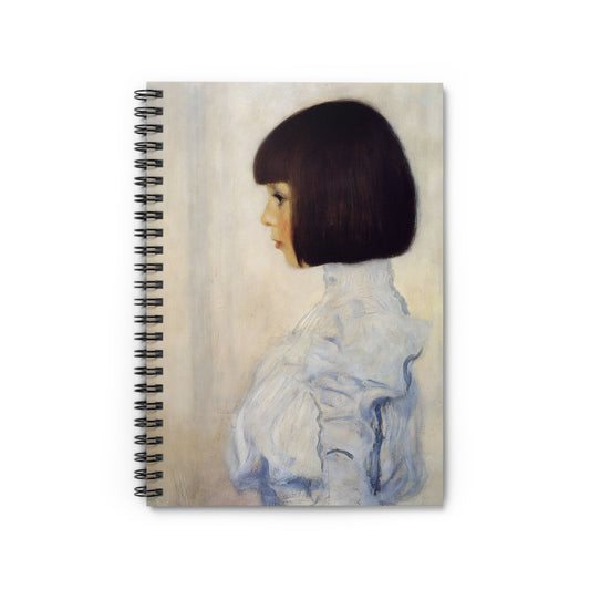 Victorian Era Portrait Notebook with Gustav Klimt cover, perfect for journaling and planning, showcasing famous Gustav Klimt portraits.
