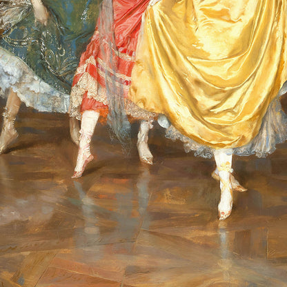 Victorian Girls Dancing Art Print Close Up Detail Shot