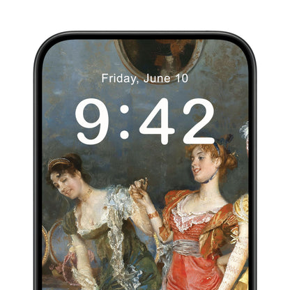 Victorian Girls Dancing Phone Wallpaper Close Up