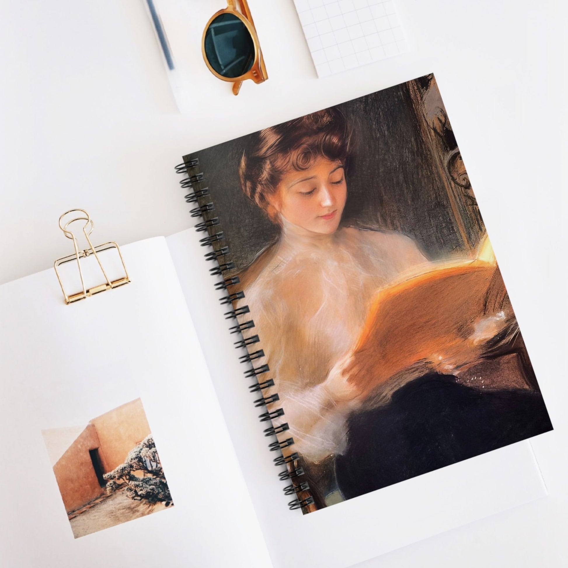 Victorian Literature Spiral Notebook Displayed on Desk