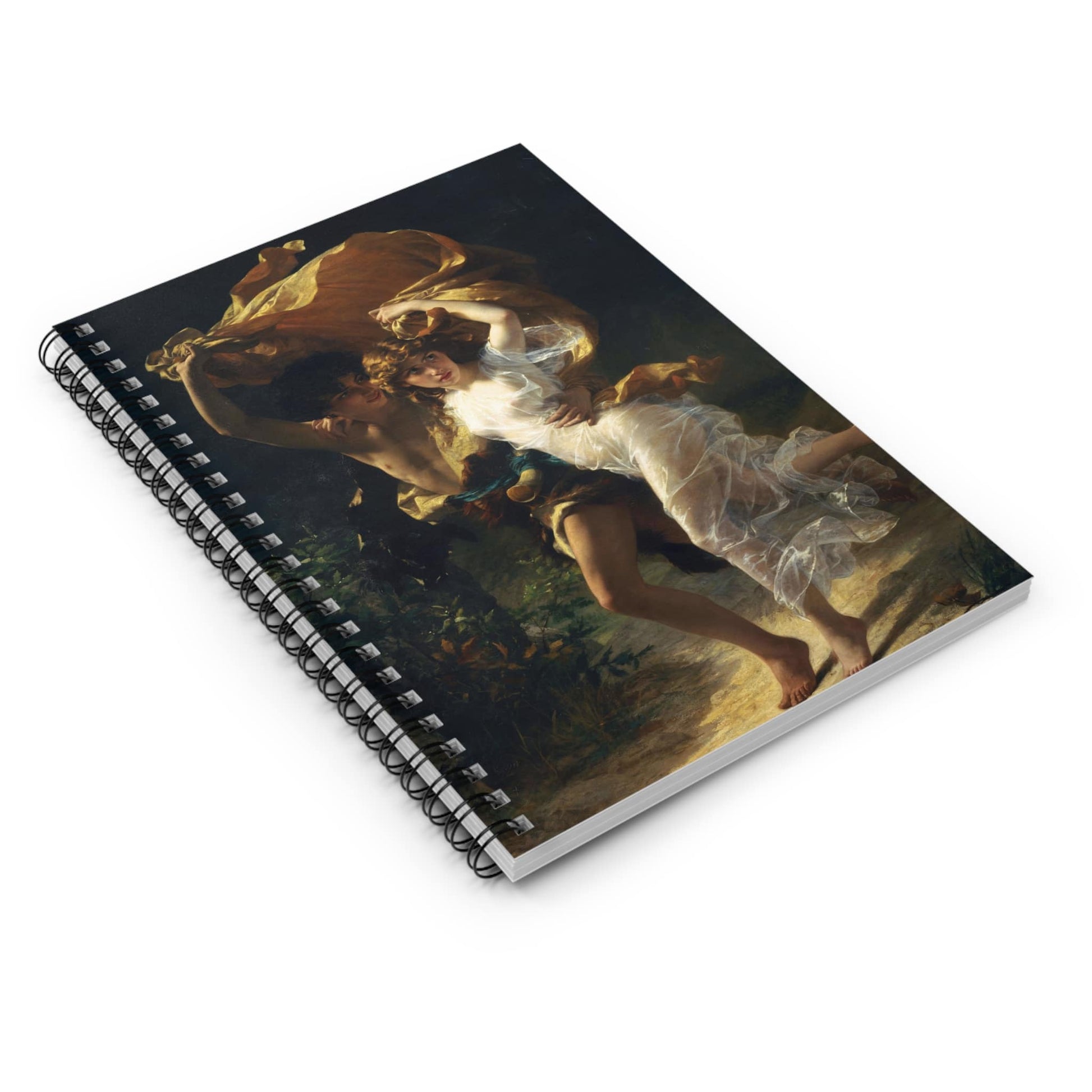 Victorian Lovers Spiral Notebook Laying Flat on White Surface