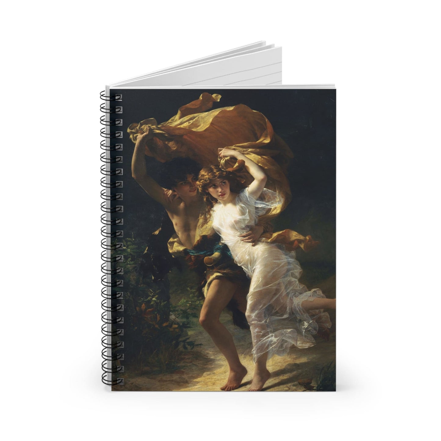 Victorian Lovers Spiral Notebook Standing up on White Desk