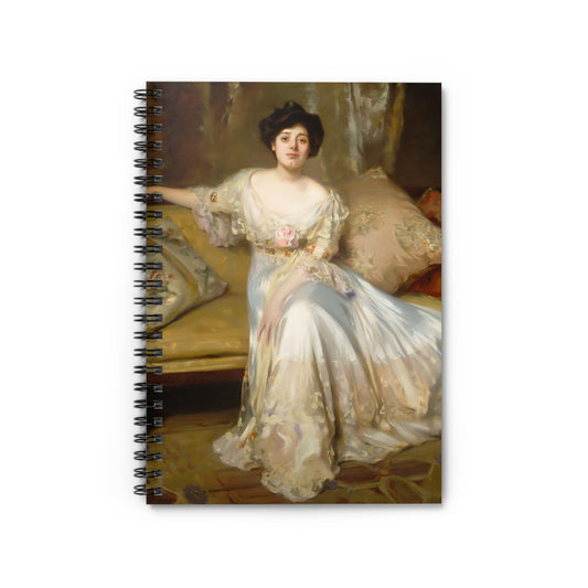 Victorian Portrait Notebook with White Period Dress cover, great for journaling and planning, featuring Victorian portraits in white period dresses.
