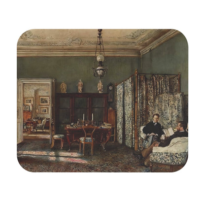 Victorian Room Aesthetic Mouse Pad with Rudolf von Alt art, desk and office decor featuring elegant Victorian room designs.