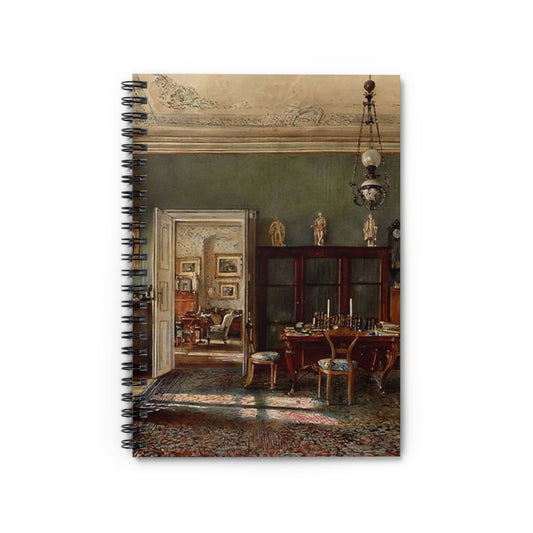 Victorian Room Aesthetic Notebook with Rudolf von Alt cover, great for history lovers, featuring Victorian room artwork.