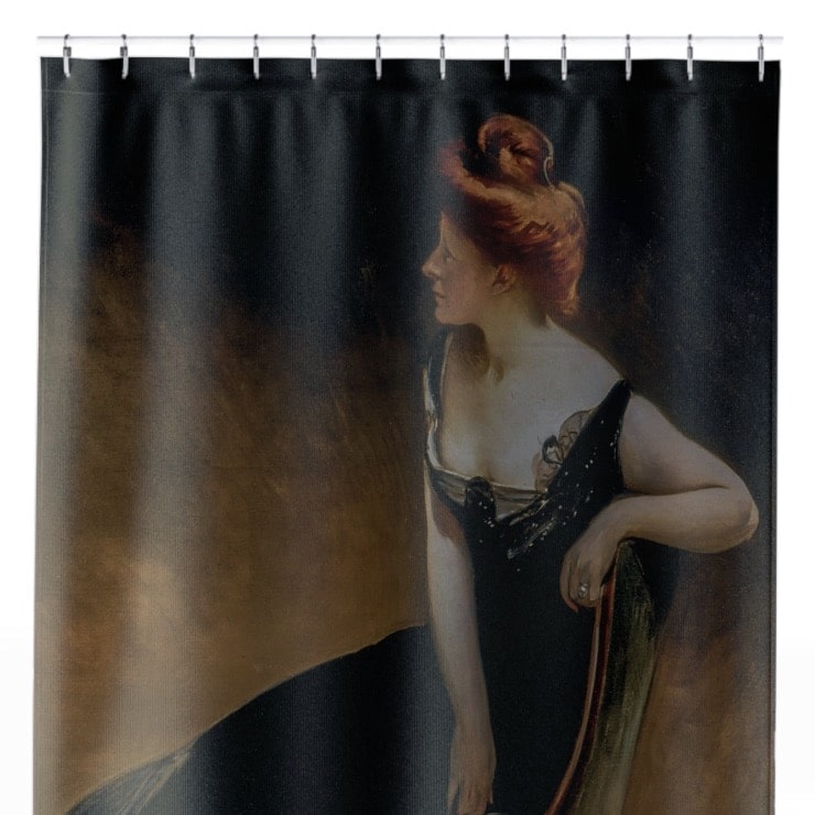Victorian Woman Shower Curtain Close Up, Victorian Shower Curtains