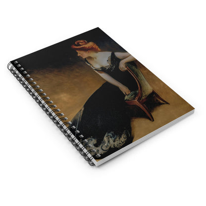 Victorian Woman Spiral Notebook Laying Flat on White Surface