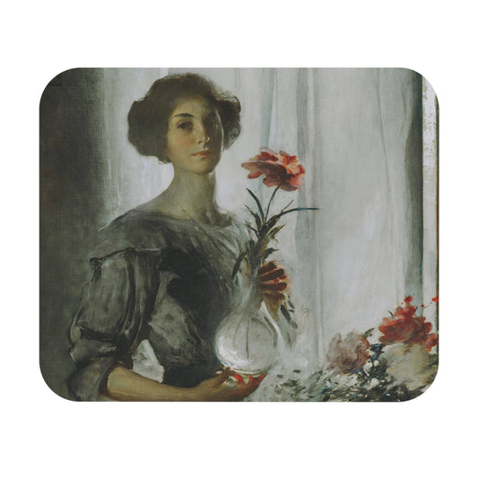 Victorian Floral Mouse Pad displaying impressionism floral art, perfect for desk and office decor.