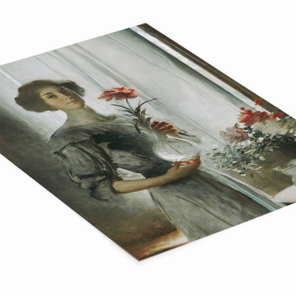 Impressionism Portrait Painting Laying Flat on a White Background