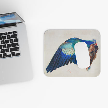 Vintage Aesthetic Wing Design Laptop Mouse Pad with White Mouse