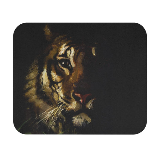 Dark Tiger Mouse Pad with an animal portrait theme, adding a bold statement to desk and office decor.