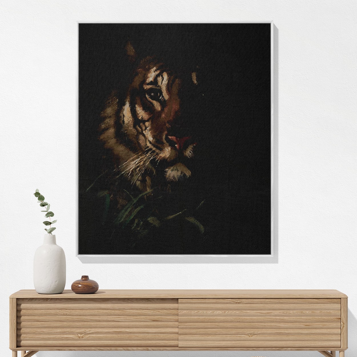 Vintage Animal Woven Blanket Hanging on a Wall as Framed Wall Art