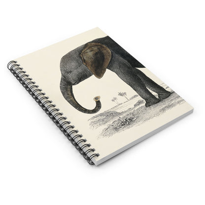 Vintage Animals Spiral Notebook Laying Flat on White Surface