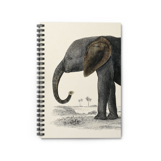 Vintage Animals Notebook with Cute Elephant cover, great for journaling and planning, highlighting a cute elephant illustration.