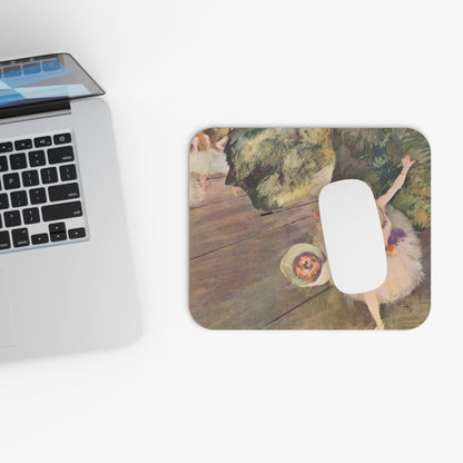 Vintage Ballerina Design Laptop Mouse Pad with White Mouse