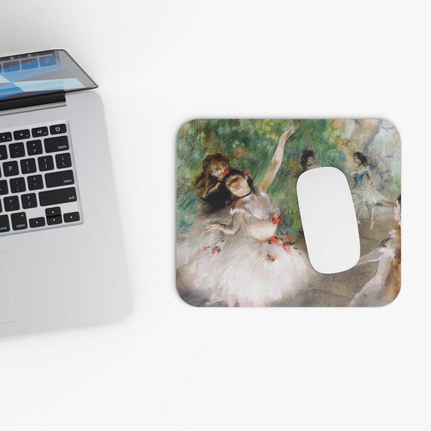 Vintage Ballerinas Design Laptop Mouse Pad with White Mouse