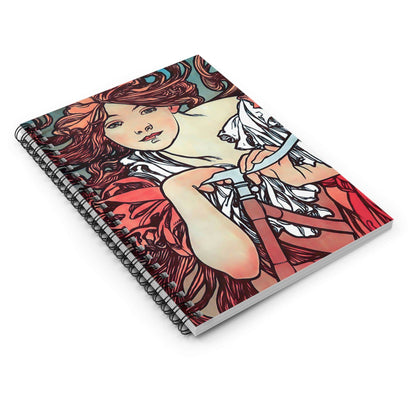 Vintage Bicycle Spiral Notebook Laying Flat on White Surface