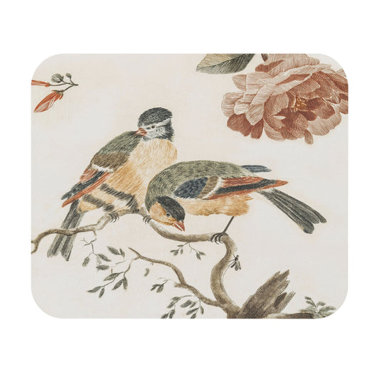 Vintage Bird Drawing Mouse Pad with nature art, desk and office decor showcasing detailed bird illustrations.