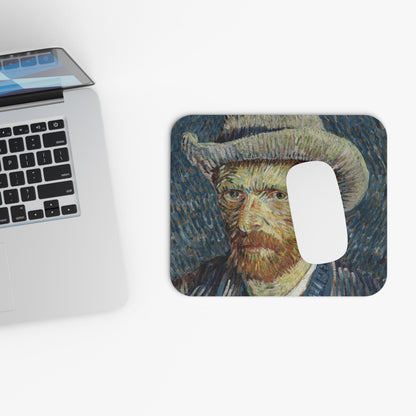 Vintage Cool van Gogh Design Laptop Mouse Pad with White Mouse