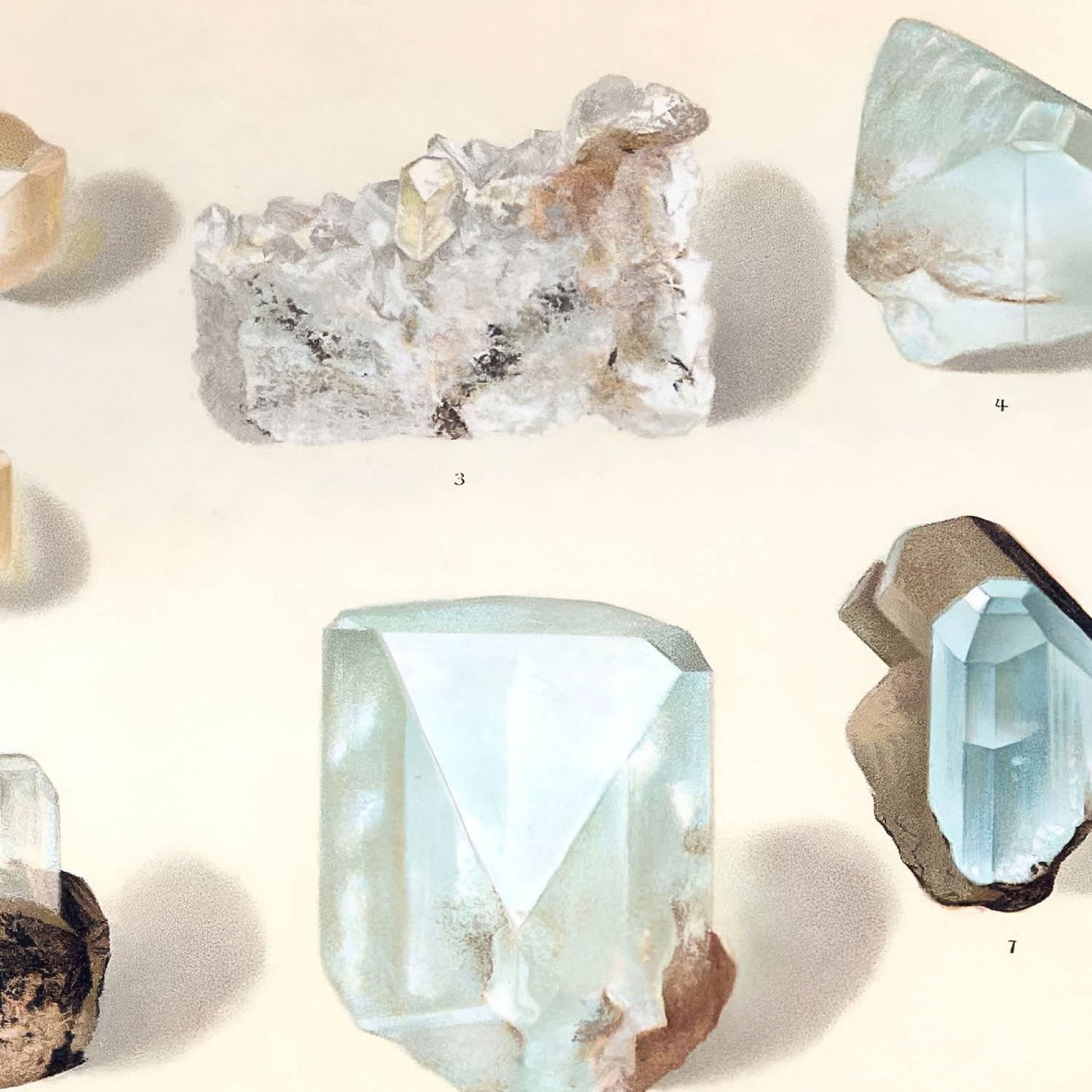 Vintage Crystals and Gemstones Art Print Close Up Detail Shot 2