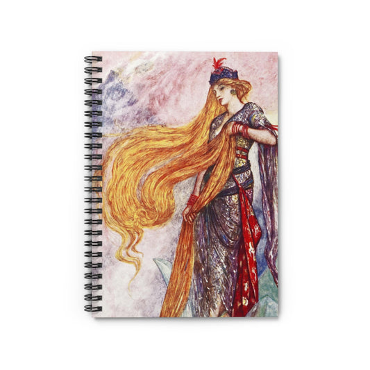 Art Nouveau Notebook with Story of Rapunzel cover, perfect for journaling and planning, featuring the story of Rapunzel in Art Nouveau style.
