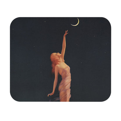 Art Nouveau Mouse Pad with reaching for the moon art, desk and office decor showcasing elegant Art Nouveau illustrations.